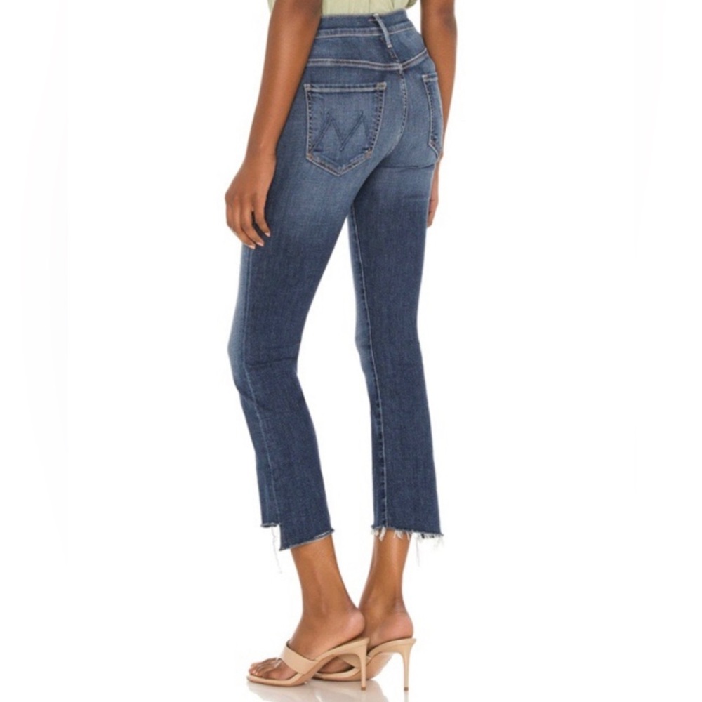 Mother The Insider Crop Step Fray in Girl Crush Ankle Cropped Blue Jeans Sz 25